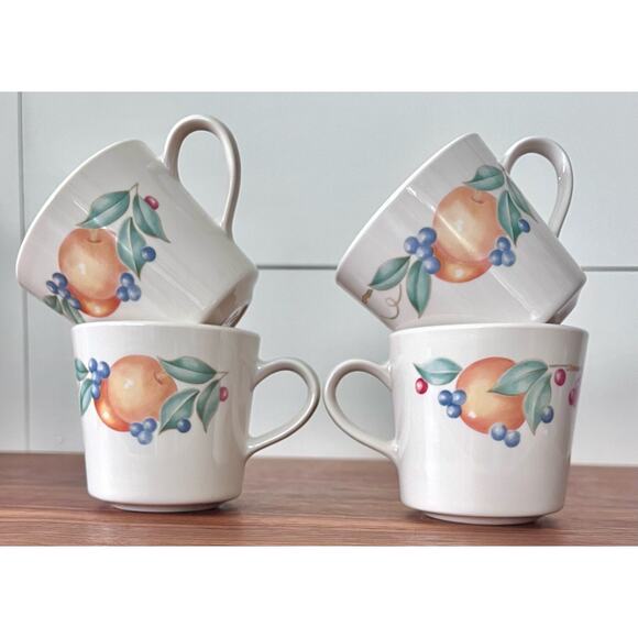 Vintage Abundance (Corelle) by Corning Mug Cup Replacement Fruit Set of 4 - Picture 7 of 8